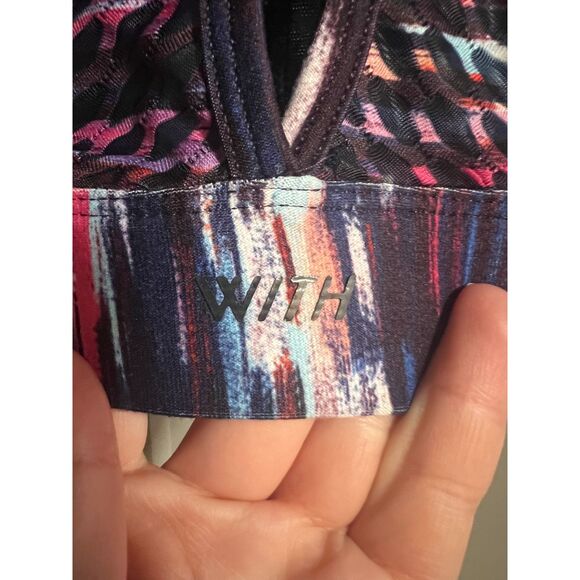 Peloton FA121 Melody High Neck Padded Sports Bra Keyhole Back Multicolor Small - Picture 3 of 5